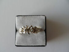 New 925 Sterling Silver Plumeria Flower Ring Size: 7 () picture