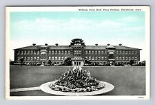 Oskaloosa IA-Iowa, Penn College, William Penn Hall, Vintage Souvenir Postcard picture