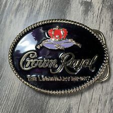 Vintage Crown Royal Belt Buckle Purple Red Gold 3