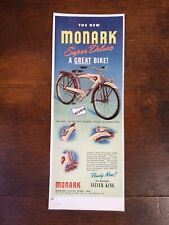 1940’s MONARK SUPER DELUXE SILVER KING BICYCLE vintage art print ad picture