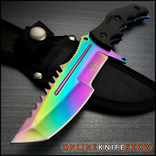 RAINBOW CS:GO HUNTSMAN SURVIVAL HUNTING  BOWIE TACTICAL COMBAT FIXED BLADE KNIFE picture
