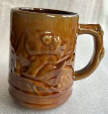 Canada Pottery Mug, Bear In The Woods, Vintage, 4.75” Tall picture