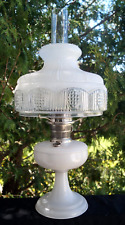 Antique Aladdin 1932 - 33 Venetian WHITE Model 100 Oil Lamp & 501 Shade picture