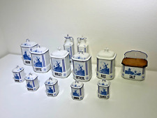 Antique Kerag Karlsbad Czechoslavakia Kitchen Canister Lidded Set of (13) Pieces picture
