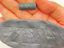 Genuine Ancient Near Eastern Chorlite Stone Cylinder Seal With Animal Impression picture