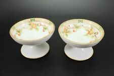 Noritake Footed SALT DIP or small SAUCE BOWL Set of 2 Flowers Antique picture