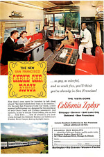 1961 Print Ad California Zephyr New San Francisco Cable Car Room Buffet Lounge picture
