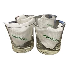Burnett's Gin Rocks Glass Green and White Set Of 4 picture