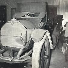 SJ Photograph Old Hudson Automobile Covered In Dust Parked In Garage Circa 1960s picture