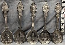 Vintage Anno Domini Pewter Spoon WMF GERMANY BERLINER DOM 1983-1987 Set Of 5. picture