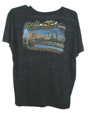 Harley Davidson Shirt Kansas City MO Gail's Skyline Skeleton Custom Men's XL picture