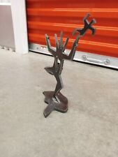 Steel Abstract Heart Man Metal Sculpture Heavy Candle Holder Ivan McLean 1996 picture
