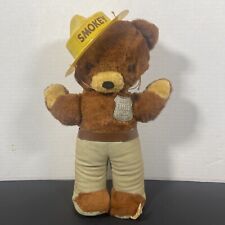 Vintage 1960s Ideal Smokey Bear Ranger Stuffed Plush Doll Made in USA Animal 13