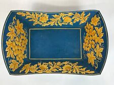 Antique Toleware Bread Tray In Gold and Blue Design 13