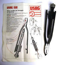 Vintage USAG F1 Safety Wire Pliers Made Italy 158-260 + Original Italian How-To picture