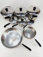 Vintage Revere Ware Saucepan Pot & Fry Pan Set Lot Stainless Steel picture