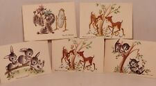 Lot Of 5 Vintage Quaint Shop Originals Blank Note Cards Cute Animals Greeting picture
