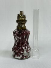 Antique c.1880-1900’s Cased Multi-Colored Art Glass Oil Lamp Burner Chimney picture