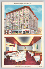 Postcard Scranton Pennsylvania Hotel Jermyn and The Red Lacquer Room picture