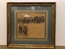  Original Edouard Detaille Drawing 1887- Battery in Front of Sebastopol picture