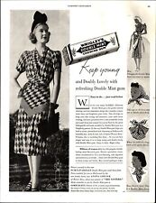 1938 Wrigleys Chewing Gum Anita Louise Schiaparelli Double Mint Print Ad b9 picture