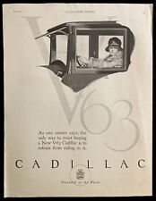 Vintage 1924 Print Ad Magazine Cadillac Motor Co V-63 Automobile Car GM picture