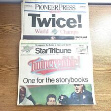 October 28, 1991 Star Tribune & Pioneer Press World Series Minnesota Twins Champ picture