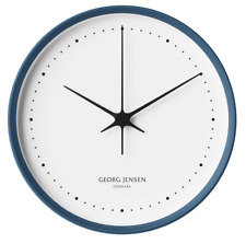 Georg Jensen Wall Clock Henning Koppel 22 cm Blue & White 10015902 BNWT picture