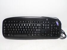 Logitech Value Computer Keyboard PS2 Black Cisnet 868026-0403 Y-SU61 Spill Proof picture