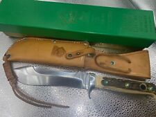 1970 Puma 6377 White Hunter Knife With Stag Handles Leather Sheath/ Box picture