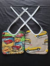 2 NEW LARGE HANDMADE CHEVY CAMARO BABY/TODDLER BIBS WITH TIES picture