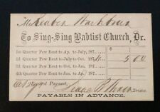 1870's Sing Sing Baptist Church Quarter Pew Rental  picture