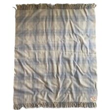 Vintage Mid Century MCM Quiltex Orr's Wool Plaid Fringe Blanket (Needs Cleaning) picture
