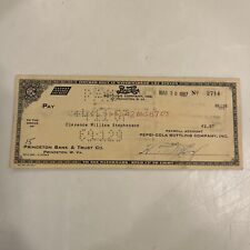 1957 Pepsi Cola Payroll Check Bottling Company Vintage picture