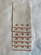 Vintage Cocktail Napkins Embroidered Strawberry Fruit Summer picture