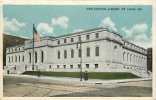 St Louis MO~Folks by New Central Library @14th and Olive Streets~c1919 Postcard picture
