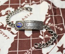 Vtg Post WWII US Far East Air Force Forces Silver Engraved Theater Made Bracelet picture