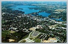 Oconomowoc, WI Wisconsin, Aerial View, Vintage Chrome Postcard  picture