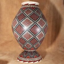 Mata Ortiz Alma Flores Traditional Large Vase Matching Stand Mexican Pottery NEW picture