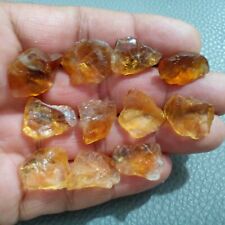 Fabulous Yellow Citrine Raw 11 Piece Size 17-19 MM Yellow Citrine Rough Jewelry picture