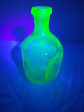 Cambridge Uranium glass bottle with Apple Blossom Etching  picture