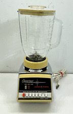 VINTAGE OSTER OSTERIZER PULSE MATIC GLASS BLENDER 657 CHROME BASE TAN picture