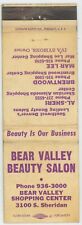 Bear Valley Beauty Salon Denver Colorado S. Sheridan Antq Matchbook Cover D-6 picture