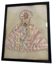 Vintage Framed Paper / Ribbon Art Lady Doll. 11