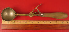 ANTIQUE GILCHRIST ? WOOD HANDLE BRASS ICE CREAM SCOOP PARLOR SODA FOUNTAIN #20  picture