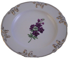 Antique Mid 19thC Schlaggenwald Porcelain Floral Plate Porzellan Teller German B picture
