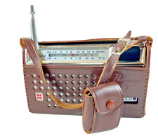 National Panasonic R-807H 8-Transistor Radio w/ Orig. Leather Case & Headphones picture