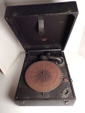 Vintage Antique Victrola Suitcase Record Player Hand Crank Portable Phonograph picture