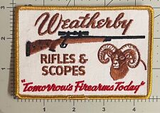WEATHERBY RIFLES & SCOPES Embroidered Patch~RAM’S HEAD~HUNTER HUNTING GUNS AMMO picture