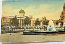 Vintage Postcard London The National Gallery And St. Martin's Church Oilette Art picture